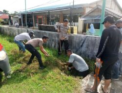 Polres Lingga Gotong royong Antisipasi Banjir