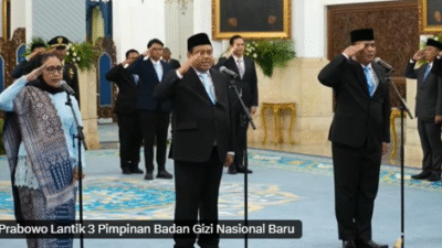 Prabowo Lantik Trio Badan Gizi Nasional